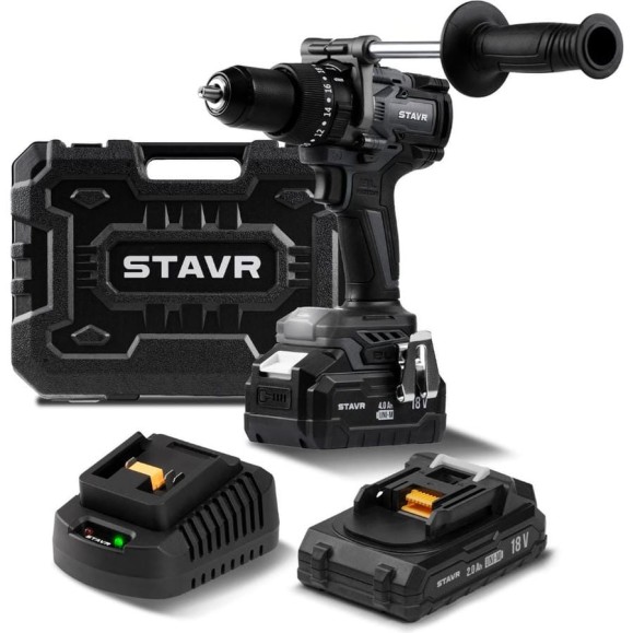 Дрель-шуруповерт ударная аккумуляторная Ставр 150Нм, BL, 18V UNI-M, Stavr SHD 18BLHD-2K, БЗП 9020100453 Дрель-шуруповерт ударная аккумуляторная Ставр 150Нм, BL, 18V UNI-M, Stavr SHD 18BLHD-2K, БЗП 9020100453