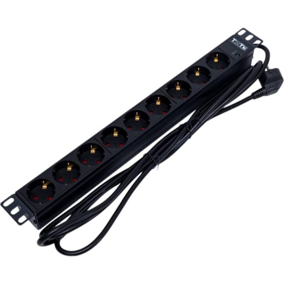 Блок розеток TWT 19 9 шт. без выключателя, 16A 250V, шнур питания 3.0 м PDU19-16A9P-3.0 Блок розеток TWT 19 9 шт. без выключателя, 16A 250V, шнур питания 3.0 м PDU19-16A9P-3.0