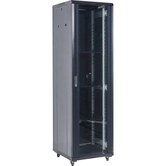 Напольный шкаф REXANT, 19 дюймов, 18U, 600x600x987 (ШxГxВ), дверь стекло, боковые съемные стенки, RAL 9005 04-1866-212 Напольный шкаф REXANT, 19 дюймов, 18U, 600x600x987 (ШxГxВ), дверь стекло, боковые съемные стенки, RAL 9005 04-1866-212