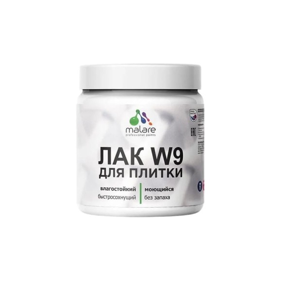 Лак MALARE колерованный тонирующий для защиты плитки и кафеля W9 акриловый влагостойкий моющийся быстросохнущий, матовый, венге, 0.5 кг. ЛВКПЛИТВЕНМ0050 Лак MALARE колерованный тонирующий для защиты плитки и кафеля W9 акриловый влагостойкий моющийся быстросохнущий, матовый, венге, 0.5 кг. ЛВКПЛИТВЕНМ0050
