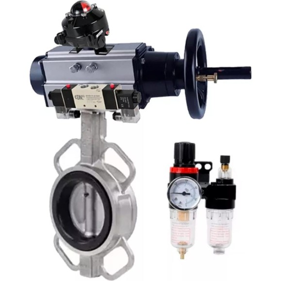 Затвор DN.ru 304-304-VITON-2W-Fb Ду125 Ру16, пневмопривод, пневмораспределитель, БКВ, БПВ D050-65078 Затвор DN.ru 304-304-VITON-2W-Fb Ду125 Ру16, пневмопривод, пневмораспределитель, БКВ, БПВ D050-65078