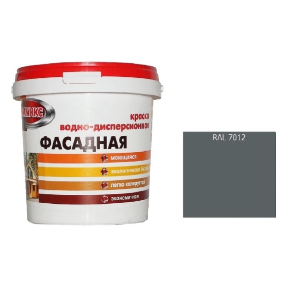 Краска ВД для нар/работ моющаяся Эммикс RAL 7012 (вед 4,5 л/6,3 кг) 4690417121908