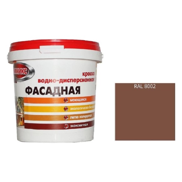 Краска ВД для нар/работ моющаяся Эммикс RAL 8002 (вед 2,7 л/3,8 кг) 4690417121991