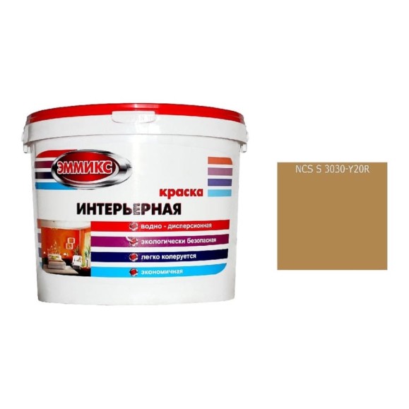 Краска интерьерная Эммикс ВД, моющаяся, S 3030 Y 20 R, ведро 16 л, 22,5 кг 4690417126675