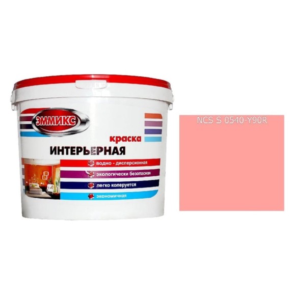 Краска интерьерная Эммикс ВД, моющаяся, S 0540 Y 90 R, ведро 16 л, 25,8 кг 4690417126521 Краска интерьерная Эммикс ВД, моющаяся, S 0540 Y 90 R, ведро 16 л, 25,8 кг 4690417126521