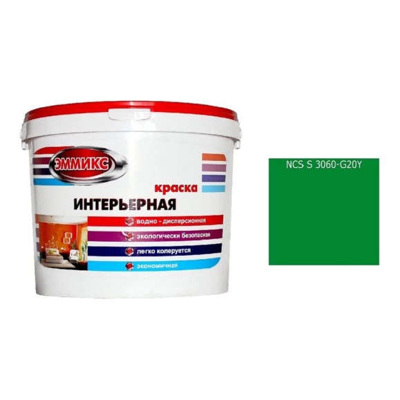 Краска интерьерная Эммикс ВД, моющаяся, S 3060 G 20 Y, ведро 2,7 л, 3,8 кг 4690417126699 Краска интерьерная Эммикс ВД, моющаяся, S 3060 G 20 Y, ведро 2,7 л, 3,8 кг 4690417126699