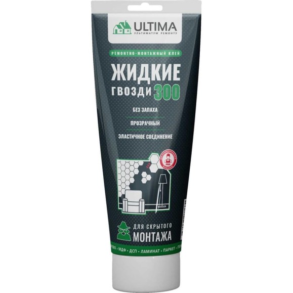 Ремонтно-монтажный прозрачный клей ULTIMA 300 тюбик ADHES30030
