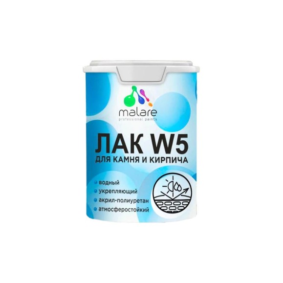 Лак MALARE колерованный укрывной для камня и кирпича W5 для дерева и минеральных поверхностей, водный без запаха быстросохнущий, полуглянцевый RAL 1023 желтый, 1.8 кг. ЛВККАМ1023ПГ0180 Лак MALARE колерованный укрывной для камня и кирпича W5 для дерева и минеральных поверхностей, водный без запаха быстросохнущий, полуглянцевый RAL 1023 желтый, 1.8 кг. ЛВККАМ1023ПГ0180