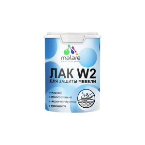 Лак MALARE колерованный тонирующий для мебели W2 для дерева и минеральных поверхностей, акриловый, без запаха, полуглянцевый, орех, 1.8 кг. ЛВКМЕБОРХПГ0180