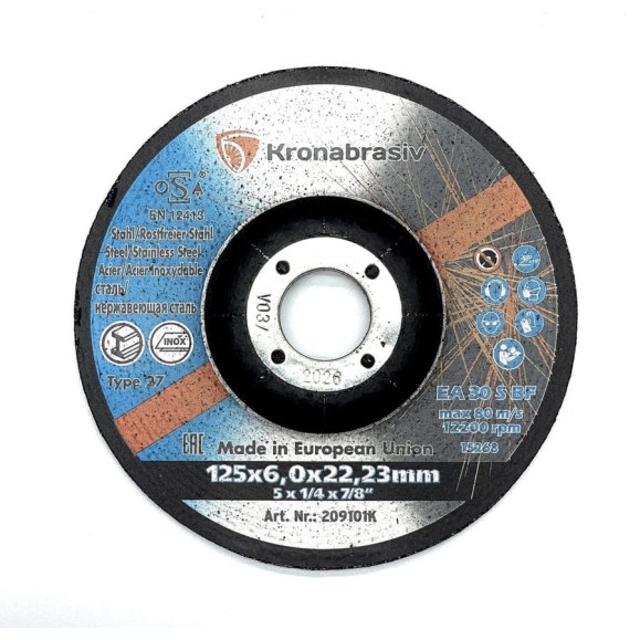 Диск зачистной KRONABRASIV 125х6.0х22.23 ECO, сталь 209101K