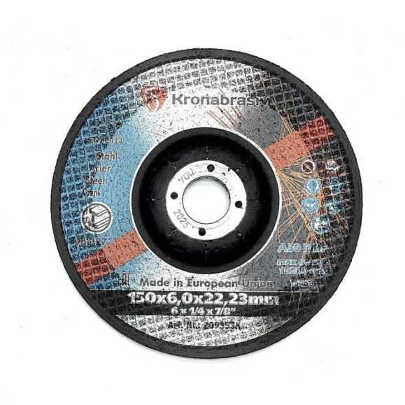 Диск зачистной KRONABRASIV 150х6.0х22.23 ECO, сталь 209353K