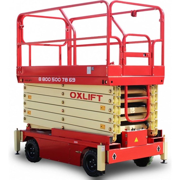 Самоходный (поводковый) подъемник ножничного типа OXLIFT QZ-050-090 с питанием от АКБ 9000 мм, 500 кг 701124 Самоходный (поводковый) подъемник ножничного типа OXLIFT QZ-050-090 с питанием от АКБ 9000 мм, 500 кг 701124