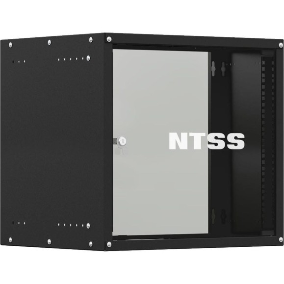 Шкаф настенный телекоммуникационный NTSS LIME 9U 550х600х500мм, 2 профиля 19, дверь стеклянная, боковые стенки несъемные, разобранный, черный RAL 9005 NTSS-WL9U5560GS-BL Шкаф настенный телекоммуникационный NTSS LIME 9U 550х600х500мм, 2 профиля 19, дверь стеклянная, боковые стенки несъемные, разобранный, черный RAL 9005 NTSS-WL9U5560GS-BL