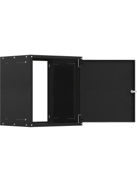 Шкаф настенный телекоммуникационный NTSS W 12U 600х600х635мм, 2 профиля 19, дверь сплошная металл, боковые стенки съемные, разобранный, черный RAL 9005 NTSS-W12U6060FD-BL