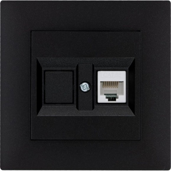 Розетка MAKEL компютерная CAT5 + гнездо СП KAREA RIZZ IP20 черн. 88054035