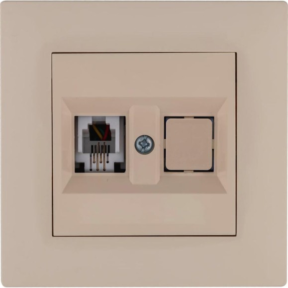 Розетка MAKEL компютерная CAT5 + гнездо СП KAREA RIZZ IP20 крем. 88010035 Розетка MAKEL компютерная CAT5 + гнездо СП KAREA RIZZ IP20 крем. 88010035