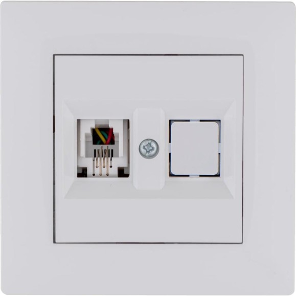 Розетка MAKEL компютерная CAT5 + гнездо СП KAREA RIZZ IP20 бел. 88001035