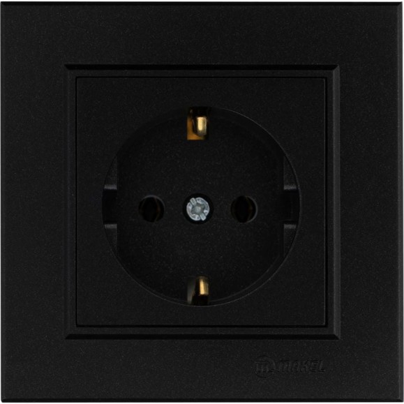 Розетка MAKEL с/з СП KAREA RIZZ 16А IP20 черн. 88054028