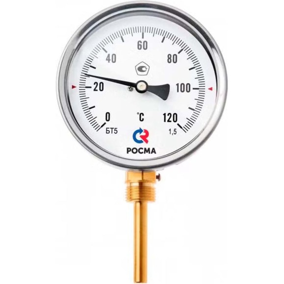 Термометр РОСМА БТ-52.211 (0-100С) ДК100 L=64 G1/2, общетехн., гильза латунь, 1.5 D070-00989 Термометр РОСМА БТ-52.211 (0-100С) ДК100 L=64 G1/2, общетехн., гильза латунь, 1.5 D070-00989