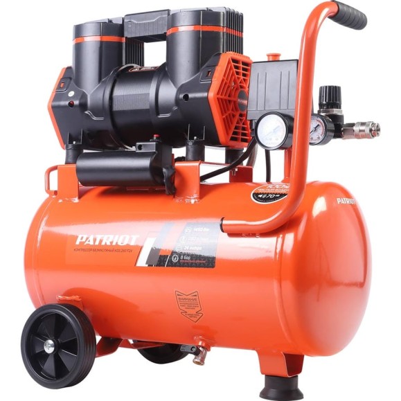 Компрессор поршневой безмасляный Patriot KDS 280 F24 (280 л/мин, 1.45 кВт, 8 бар, 24 л, 2800 об/мин, быстросъем + елочка) 526302424 Компрессор поршневой безмасляный Patriot KDS 280 F24 (280 л/мин, 1.45 кВт, 8 бар, 24 л, 2800 об/мин, быстросъем + елочка) 526302424