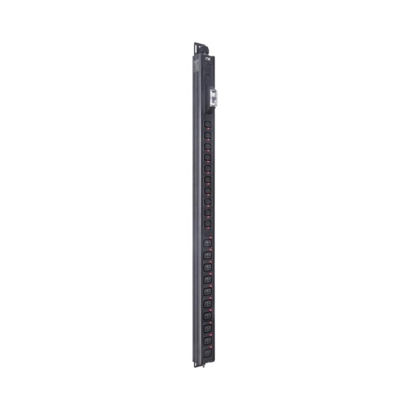 Блок распределения питания ITK BASE PDU, вертикальный PV1102 25U, 1 фаза 32А 10 розеток C13 + 10 розеток C19 без кабеля с клеммной колодкой BS-PV60-10C13-10C19-12
