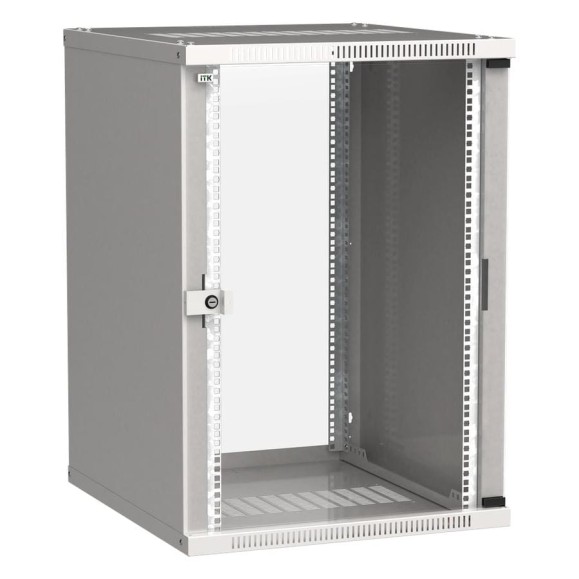 Шкаф ITK LINEA WE 18U 600x650мм дверь стекло серый LWE3-18U67-GF