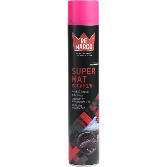 Полироль для пластика авто Re Marco Super Mat 750 мл, BUBBLE GUM, аэрозоль RM-819