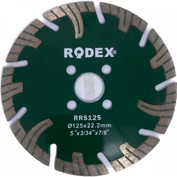 Алмазный турбодиск отрезной с длинными сегментами RODEX 125х22.2 мм RRS125 Алмазный турбодиск отрезной с длинными сегментами RODEX 125х22.2 мм RRS125