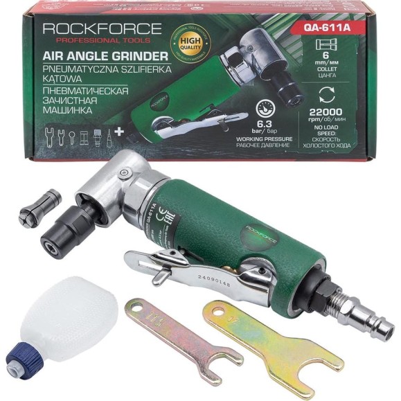 Пневмозачистная машинка Rockforce цанга 6 мм, 22000 об/мин RF-QA-611A(61578)