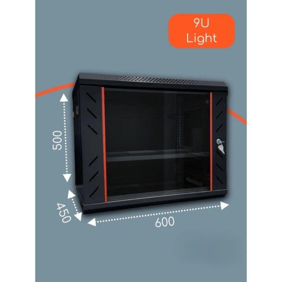 Шкаф телекоммуникационный "КОМПАНИЯ ФОРТОН" 9U, 600*450*500, 0.6mm, Black 9U600450500B