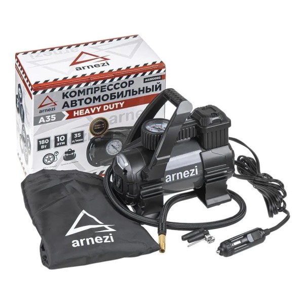 Автомобильный компрессор Arnezi A35 Heavy Duty 10 бар, 35 л/мин, 180 Вт A0302002