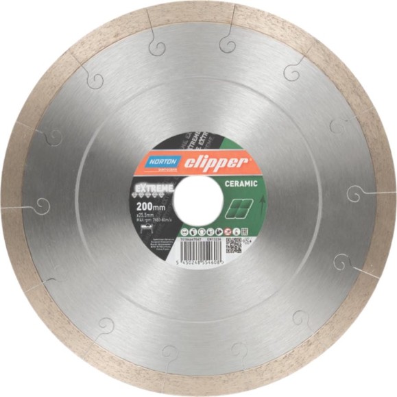 Алмазный диск для резки керамики Extreme ceramic 200x25.4 мм NORTON 70184647047