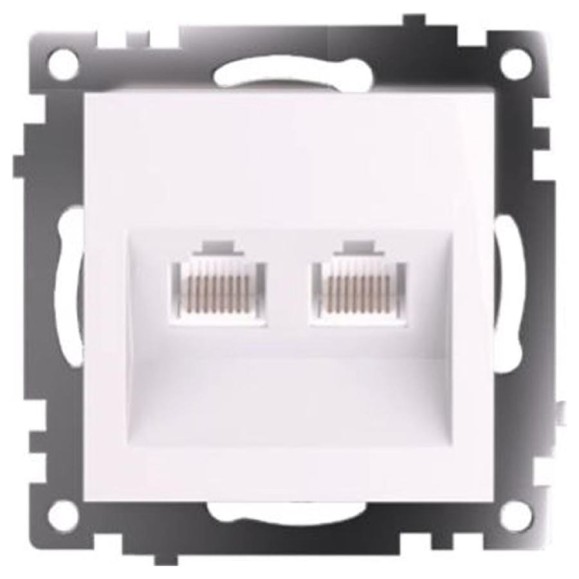 Механизм розетки компьютерной 2-местной STEKKER RJ-45, GLS00-7109-01, серия Катрин, белый, 50003 Механизм розетки компьютерной 2-местной STEKKER RJ-45, GLS00-7109-01, серия Катрин, белый, 50003