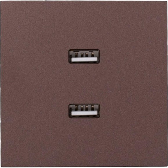 Розетка 2-ая USB разъем Lezard ZIMA шоколад 704-7388-192