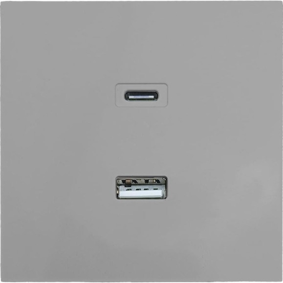 Розетка Lezard ZIMA TC+ USB разъем, серый матовый 704-7488-192TC