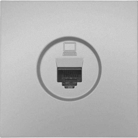 Розетка компьютерная Lezard ZIMA серый матовый 704-7488-139