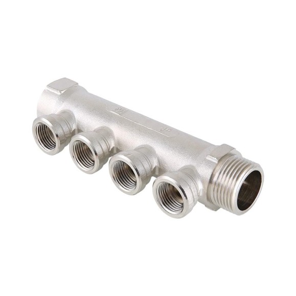 Коллектор никелированный 2/36 (3/4"; 4 х 1/2") Valtec VTc.550.N.0504 62030 Коллектор никелированный 2/36 (3/4"; 4 х 1/2") Valtec VTc.550.N.0504 62030