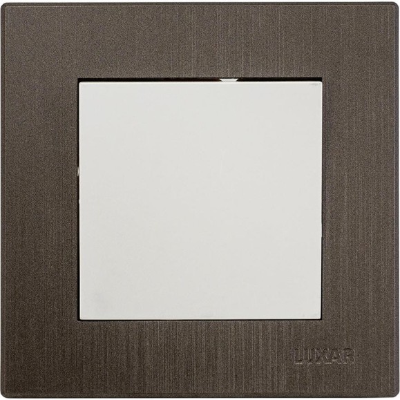 Переключатель Luxar Mosaic с/у 1-кл. на 2 направления белый/титан с рамкой, 250В 10А (20.003.01) 4606400430346