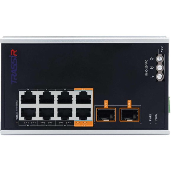 Коммутатор Trassir Ethernet, PoE TR-NS15102S-130-8POE УТ-00060796