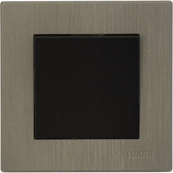 Переключатель Luxar Mosaic с/у 1-кл. на 2 направления черный/титан с рамкой, 250В 10А (20.003.03) 4606400430629