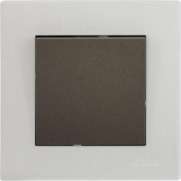 Переключатель Luxar Mosaic с/у 1-кл. на 2 направления титан/белый с рамкой, 250В 10А (20.003.04) 4606400430414