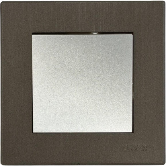 Переключатель Luxar Mosaic с/у 1-кл. на 2 направления серебро/титан с рамкой, 250В 10А (20.003.02) 4606400430483