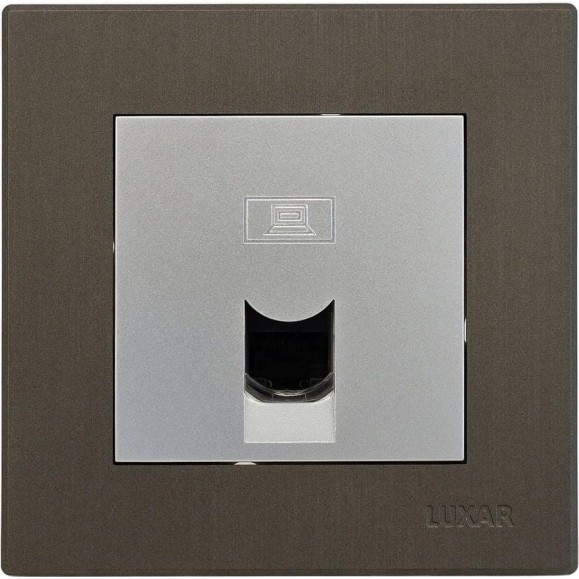 Розетка компьютерная Luxar Mosaic с/у RJ-45 серебро/титан с рамкой (20.045.02) 4606400430513 Розетка компьютерная Luxar Mosaic с/у RJ-45 серебро/титан с рамкой (20.045.02) 4606400430513