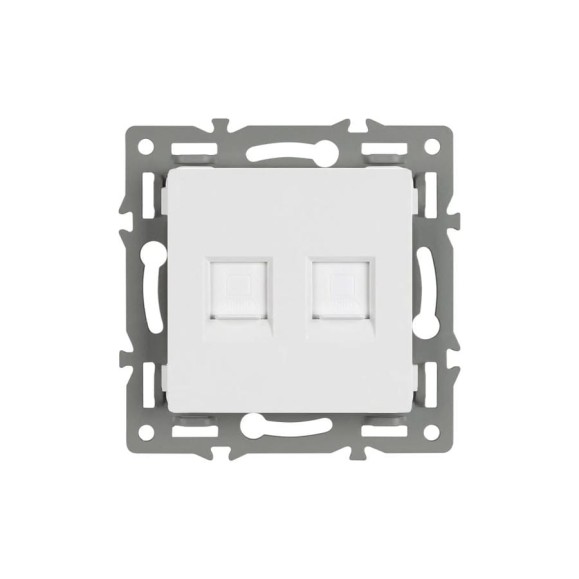 Механизм компьютерной розетки Arlight двойной SCT-MPC2-PL-WH 1шт 045336 Механизм компьютерной розетки Arlight двойной SCT-MPC2-PL-WH 1шт 045336