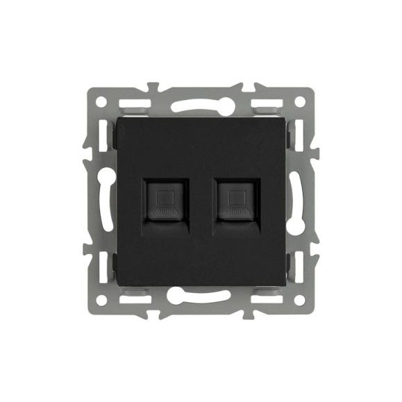Механизм компьютерной розетки Arlight двойной SCT-MPC2-PL-BK 1шт 045337