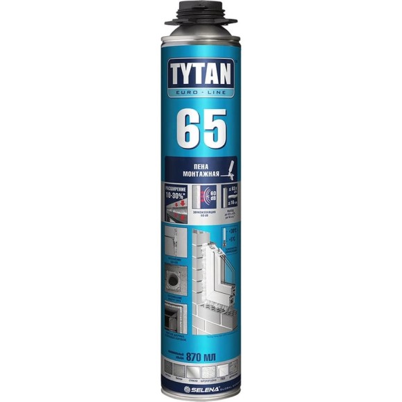 Пена монтажная TYTAN PROFESSIONAL EURO-LINE 65 ПРОФИ 870 мл 259488