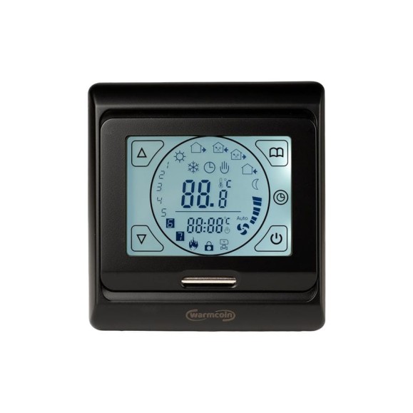 Терморегулятор программируемый Warmcoin W91 черный Термостат_W91_matte_black Терморегулятор программируемый Warmcoin W91 черный Термостат_W91_matte_black