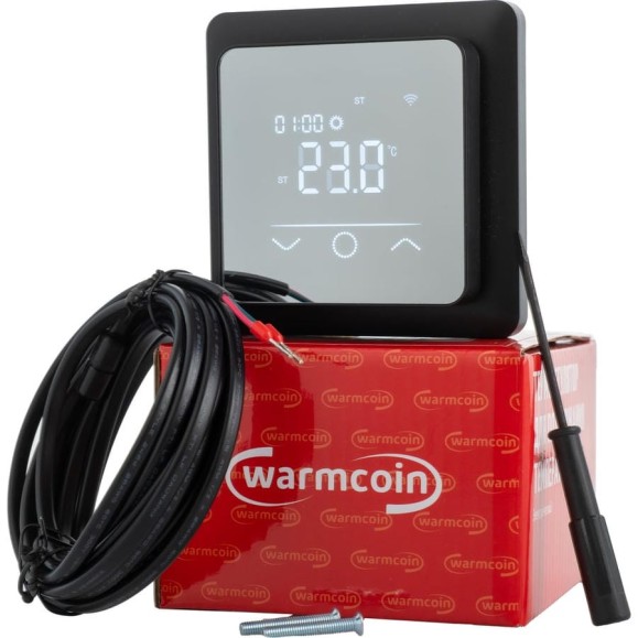 Терморегулятор программируемый с WiFi Warmcoin W600i черный зеркальный W600_WIFI_черный_зерк Терморегулятор программируемый с WiFi Warmcoin W600i черный зеркальный W600_WIFI_черный_зерк