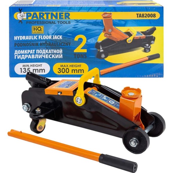 Гидравлический подкатной домкрат Partner 2т, h min 135мм, h max 290мм PA-TA82008(51706)