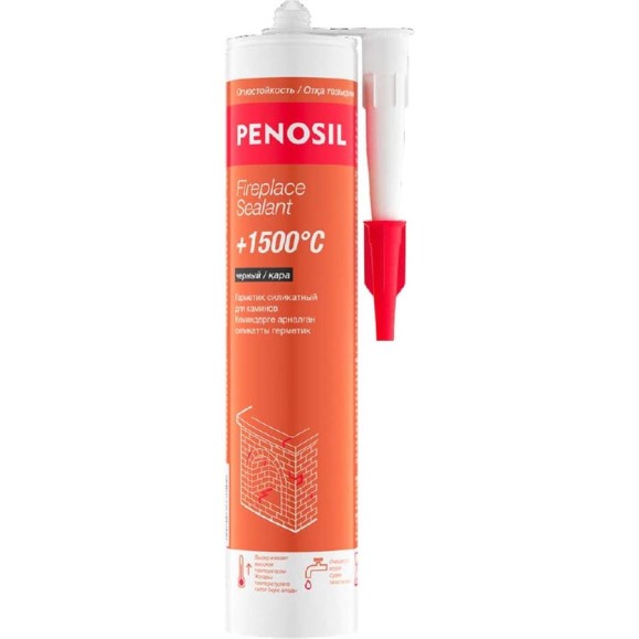 Герметик силикатный Penosil +1500C Fireplace Sealant для печей и каминов 280 мл чёрный H0013Z